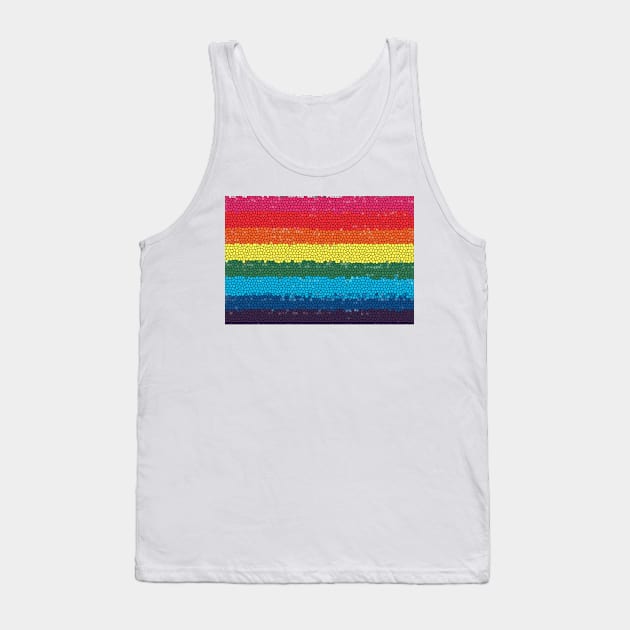 LGBTQIA+ Pride Flag in a Mosaic Design Tank Top by PurposelyDesigned